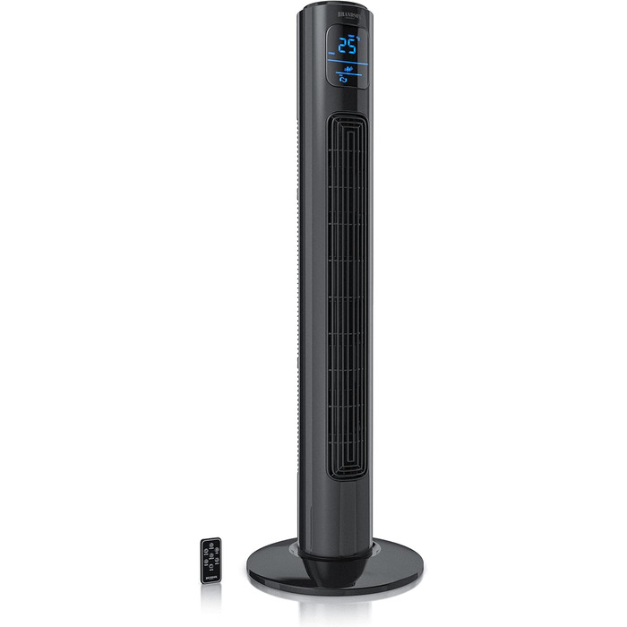 Turmventilator Brandson ECO Silent з DC-двигуном: 12 швидкостей, таймер, пульт ДУ, енергозбереження, колір чорний