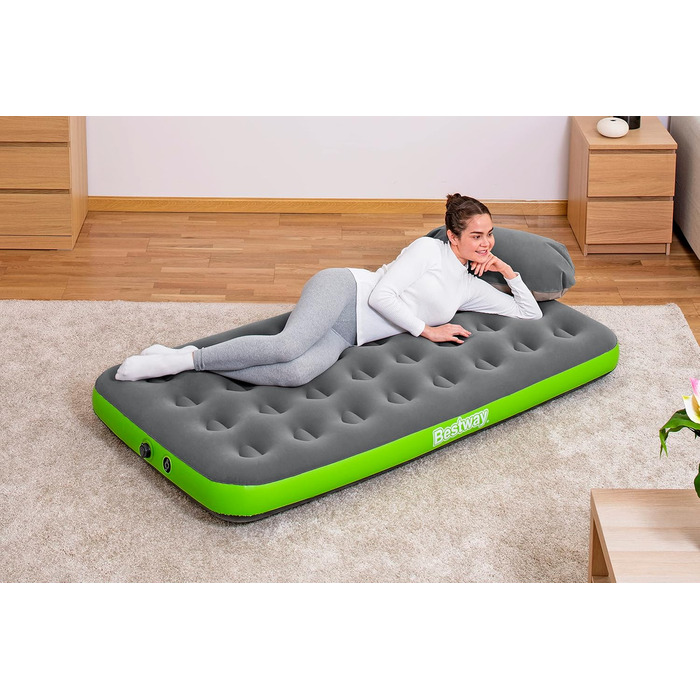 Надувний матрац Bestway Roll & Relax Twin 188x99x22 см, сірий, для відпочинку