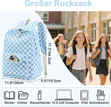 Шкільний рюкзак LEDAOU для хлопчиків та дівчаток-підлітків, білий з ромашками, чорний, блакитно-білий, для щоденного використання