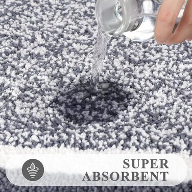 Килимок для ванної кімнати SHACOS, антиковзкий, м'який, водопоглинаючий, 45 x 65 см, сірий