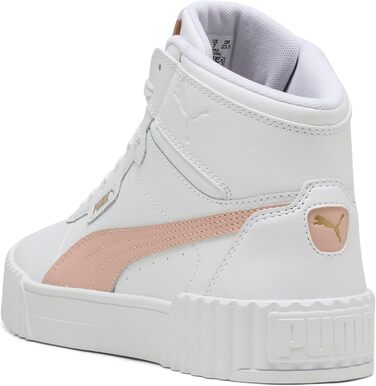 Кросівки Puma Carina 2.0 Mid для жінок, розмір 39 EU, білий, рожевий кварц, золотий
