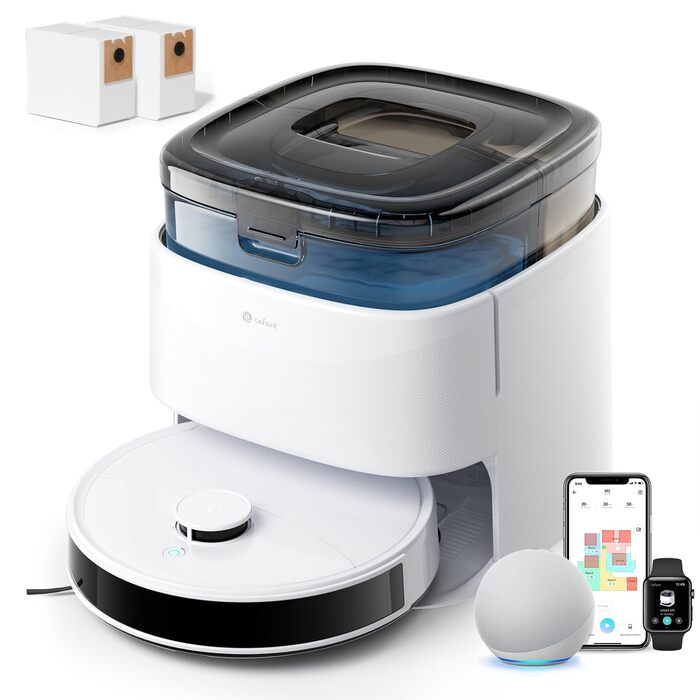 Робот-пилосос LEFANT M320 3-в-1 з функцією миття, 6000Pa, навігація, 800мл, 240хв, Wi-Fi, для тварин, килимів