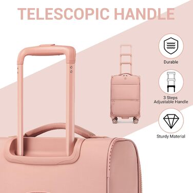 Чемодан Miss Lulu ручної об'єм, 59.5 x 36.5 x 25 см, зелений, з відділенням для мокрого/сухого, 32 л