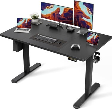 Claiks Electric Height Adjustable Desk 140x70cm - Standing Desk with Cable Management, Memory Function & Ergonomic Design (FSC® Certified)