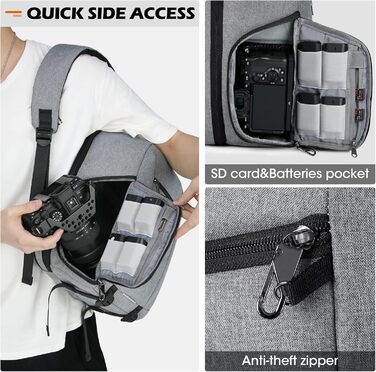 Сумка для камери RAINSMORE – рюкзак для фотографів з відділенням для ноутбука 15.6 дюймів, сумісний з Nikon, Canon, Sony