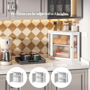 Блок для хліба Eck-Brotkasten, великий, з подвійним відсіком, для кухні, білий. Кухонна панель робочої поверхні, біла, велика, 11.8' x 11.8' x 13.8'