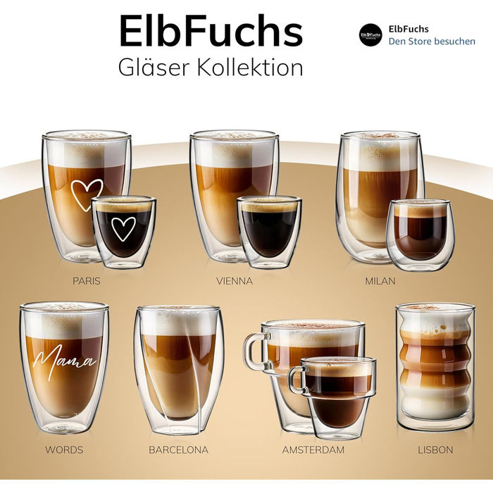 Набір склянок для лате макіато 4 шт. з серцем | Подвійні термосклянки | Для капучино, кави, чаю | 80 мл (Set6, 07 Paris)