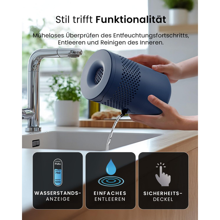 Pro Breeze Osmo: Безшумний осушувач повітря для дому – таблетки 700г (до 100 днів) – для кімнати, шафи, авто