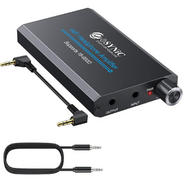 eSynic Підсилювач для навушників HiFi – портативний, з акумулятором 1000mAh, для MP3/MP4/Smartphone/PC, 16-600 Ом, 3.5mm AUX, алюмінієвий корпус