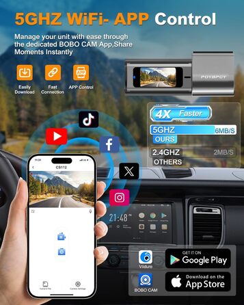 Відеореєстратор Auto Dashcam 4K WiFi з SD 64GB, 360° обертання, CPL, Super Night Vision, WDR, 170° та G-Sensor