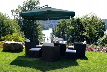 Садова парасолька з вильотом Funfit Garden, зелена, 350 x 250 см