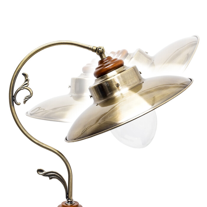 Relaxdays Standing Lamp, Art Nouveau Design, Brass