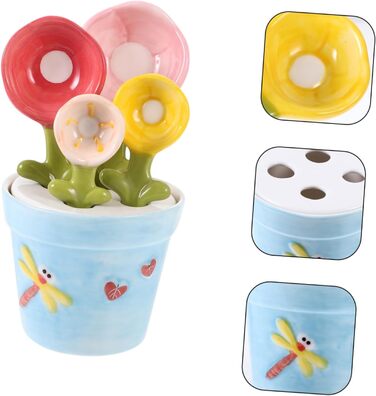 Garneck 2 Sets Back Spoon Measuring Spoon Measuring Figure Measuring Spoon Porcelain Salt Spoon Coffee Measuring Spoon Kitchen Helper Cactus Measuring Cup Ceramic