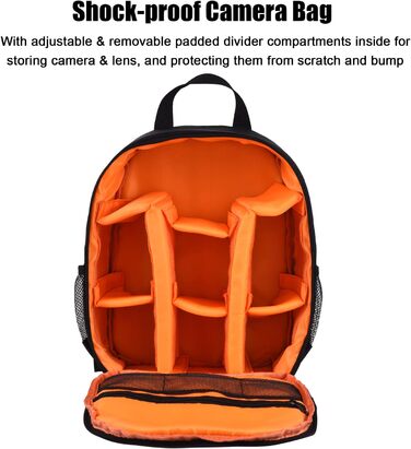 Рюкзак для камери Andoer Outdoor, водонепроникний, ударостійкий, сірий - сумісний з Sony, Canon, Nikon DSLR/SLR/Mirrorless