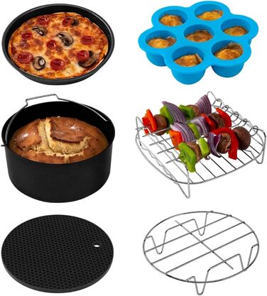COSORI Air Fryer 5.5L XXL Air Fryer, Hot Air Fryer, Oil-Free Fryer, Airfryer with Digital LED Touchscreen, 11 Programs, Preheating & Keep Warm, Shake Mode, 100 Recipes in German, 1700W 5.5L Black+Colorful