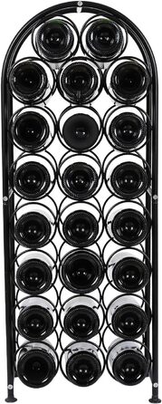PAG Wine Rack Metal Freestanding Floor Bottle Rack, Decorative Bottle Holder Stand for Kitchen/Floor/Bar, (Black, 23 Bottle)