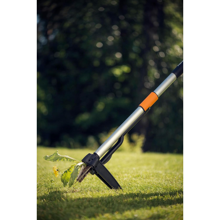 Телескопічний видаляч бур'янів Fiskars Smart-Fit 1-1,19 м, нержавіюча сталь, пластиковий руків'я, чорний/помаранчевий, 1020125