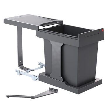 Hailo Solo Automatic Waste Bin - 20 Liter, Anthracit - Cabinet Mount, Drawer Pull-Out Waste Container