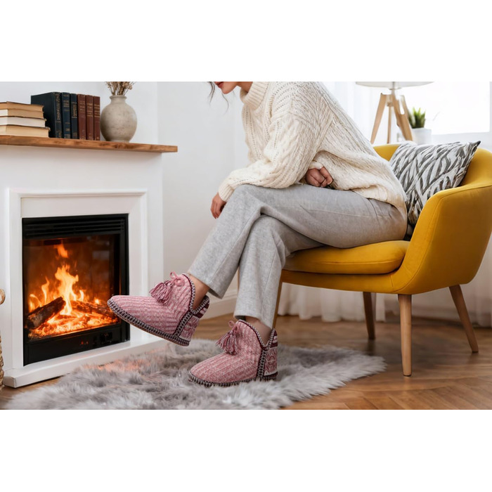 Тапочки халатні жіночі COFACE Lammfell – теплі халатні тапочки з овечої вовни, зимові, плюшеві, з підкладкою, халатні чоботи, комфортні пантофлі 39/40 EU, Dunkerosa