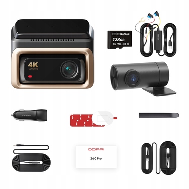 Автомобільний відеореєстратор DDPAI Z60 Pro + Задня камера + Hardwire Kit + Карта пам'яті 128GB