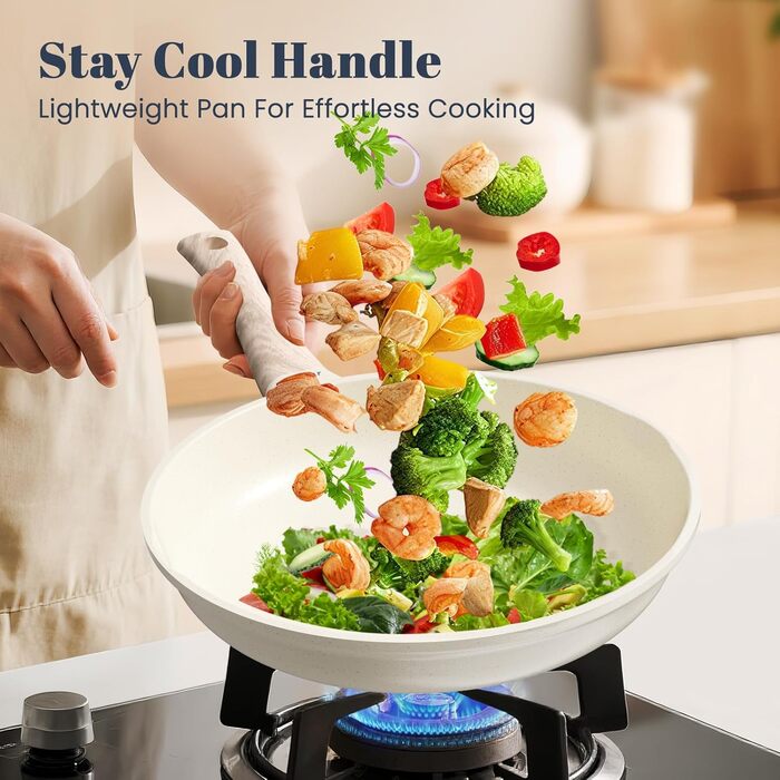 Сковорода керамічна антипригарна 28 см для індукції, сковорода для омлету та смаження