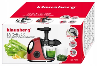 Горизонтальна шнекова соковижималка Klausberg KB 7865, 150 Вт