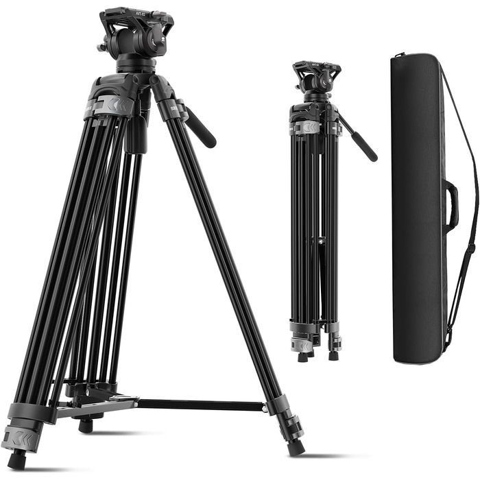 Штатив відео SIRUI з пливним кріпленням 190 см, професійний, для камер, відеокамер, DSLR, алюміній, вантажопідйомність 10 кг (AVT-02)