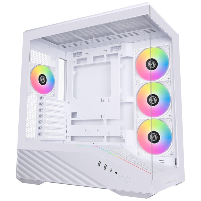 Корпус для ПК Lian Li Vector V100 – ATX Midi Tower з Tempered Glass, RGB-підсвічуванням, 4x 120мм вентилятори, підтримка радіатора 360мм, GPU до 415мм, Back Connect, білий