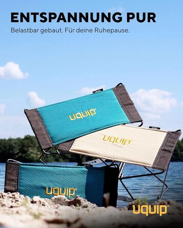 Складний туристичний стілець Uquip Falthocker Fancy Petrol - міцний, компактний, для кемпінгу, відпочинку та подорожей. Максимальне навантаження: 100 кг.