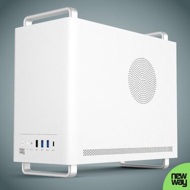 NEWWAY NC1 - Міні-ПК Tower у корпусі з металевою сіткою (білий) - Mini-ITX, Micro-ATX, ITX, USB Type-C, 9MM вентилятор