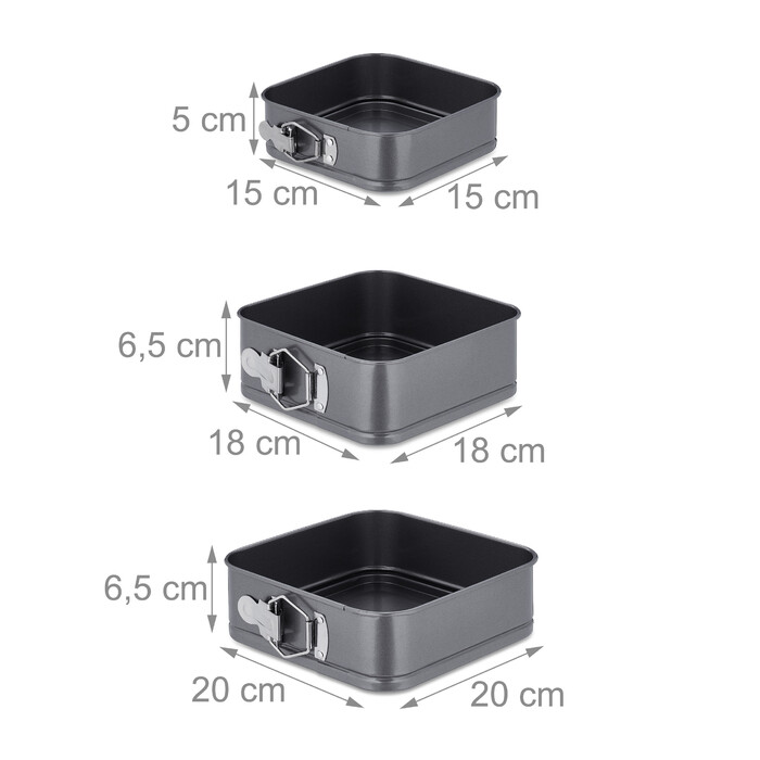 Relaxdays 7-Piece Square Springform Set