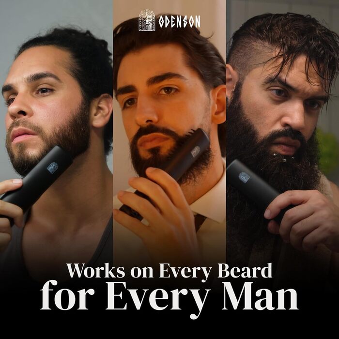 Odenson Beard Forger: Бездротова нагрівальна щітка для бороди – 4 температурні режими, портативна, акумуляторна