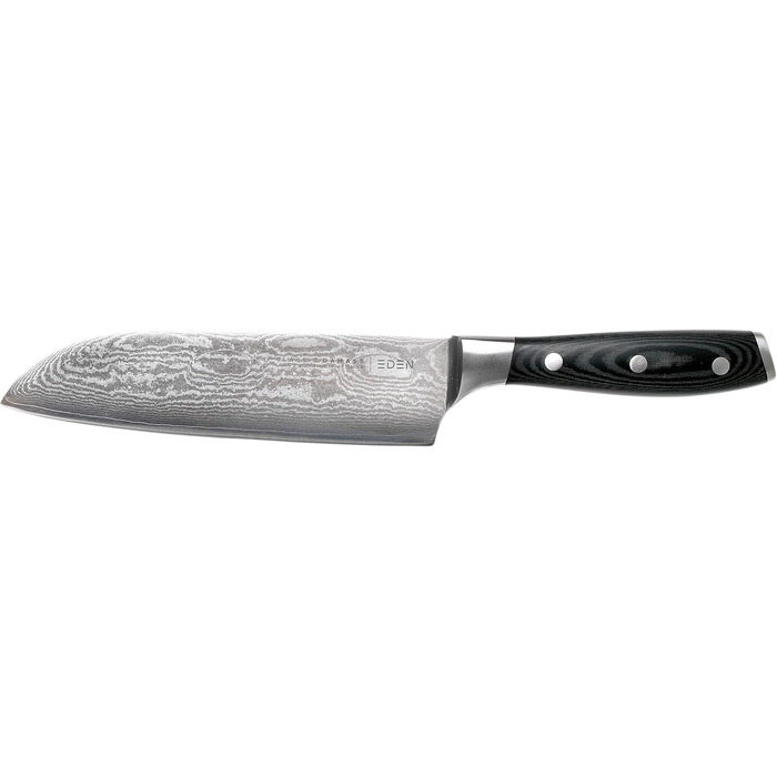 Японський ніж Santoku Eden Classic Damast 18 см з нержавіючої сталі Damast для кухні