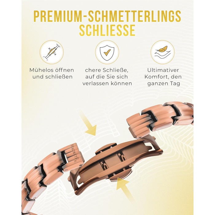 Браслет на руку чоловічий MagnetRX® з чистої міді – для магнітотерапії при артриті та тунельному синдромі – з інструментом для регулювання розміру (5X Strength - EllipseMAX (5,000 Gauss))