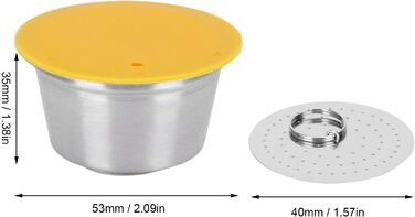 Reusable Stainless Steel Coffee Capsules for Refilling - Refill Capsule Coffee Filter for Dolce Gusto Coffee Machine (Yellow)