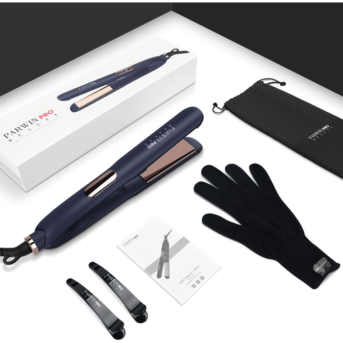 Випрямляч для волосся PARWIN PRO BEAUTY 2-в-1 з насадкою для локонів, іонізація, титанове покриття, LCD дисплей, 130°C-230°C