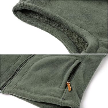 Чоловічий флісовий жилет з коміром-стійкою для активного відпочинку, теплий зимовий жилет з кишенями на блискавці, з підкладкою (Зелений, 3XL)