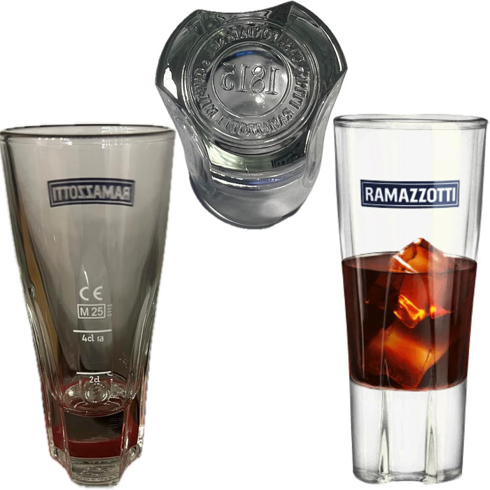 6 x Ramazzotti Liqueur Glasses, Herbal Liqueur, Long Drinks, Cocktails