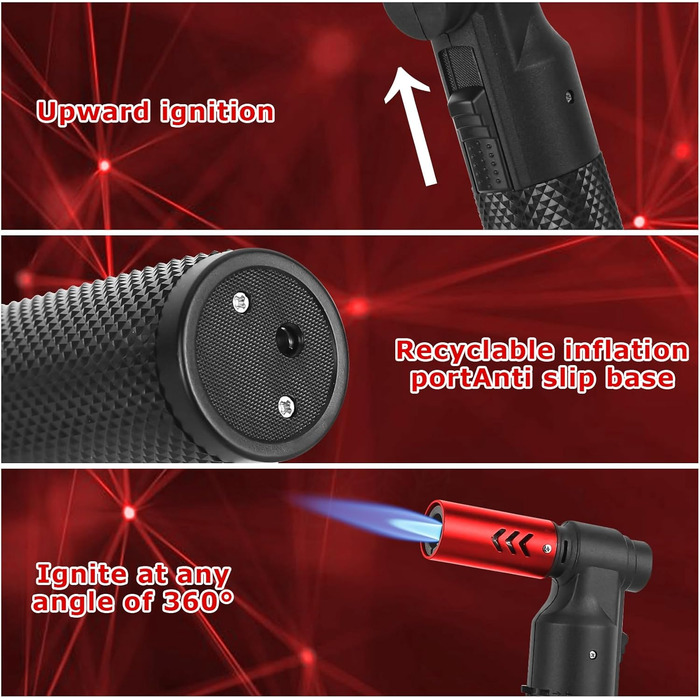 Газова пальник на бутані, міні-паяльник для кулінарії, кемпінгу та зварювання, червоний