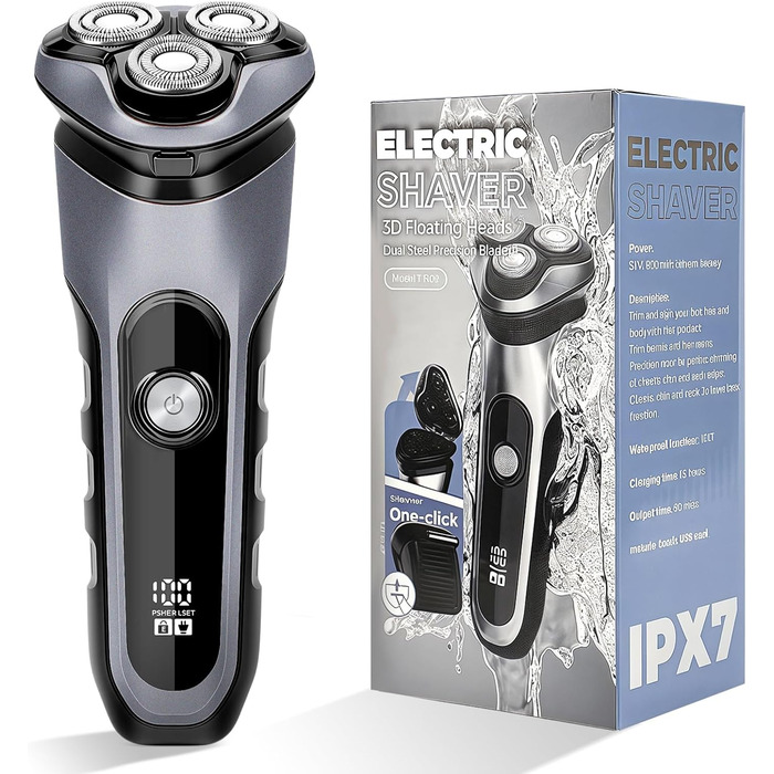 Електричний чоловічий верстат для гоління Shengxi з висувним тримером та IPX7 захистом, для сухого та вологого гоління, з функцією блокування від подорожей, подарунок для чоловіків