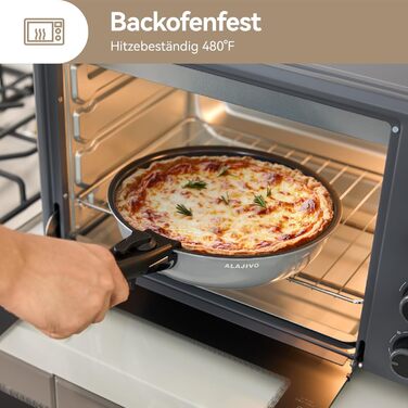 Набір посуду 9-ти частинний з знімним ручками, антипригарне покриття, керамічна сковорода, набір каструль з кришками, для всіх типів плит, безпечний у духовці (сірий)