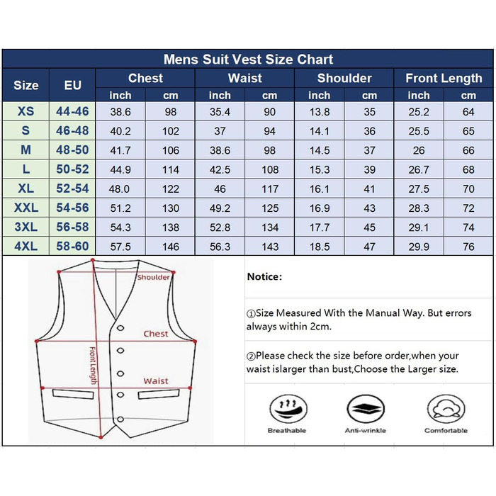 Костюмний жилет чоловічий Tuikayoo широкого крою, вінтажний, вестерн, ковбойський, нормальний крій (3XL, чорний)