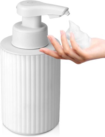 Phneems Automatic Soap Dispenser Electric Soap Dispenser Sensor with Sensor Automatic Foam Soap Dispenser Automatic Foam Dispenser No Touch Foam Dispenser for Bathroom, Kitchen, Office USB White