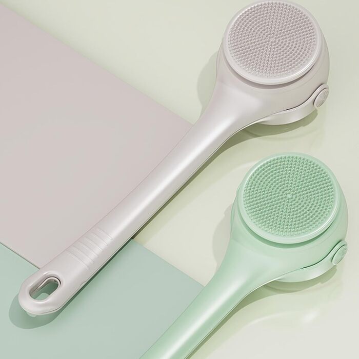 Multifunctional Electric Bath Brush, Shower Brush, Double Handle, 4 Interchangeable Heads for Cleaning