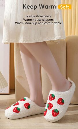 Тапочки домашні жіночі та чоловічі зимові теплі з м'якою підкладкою. Модель 'Клубніка' (38/39 EU)