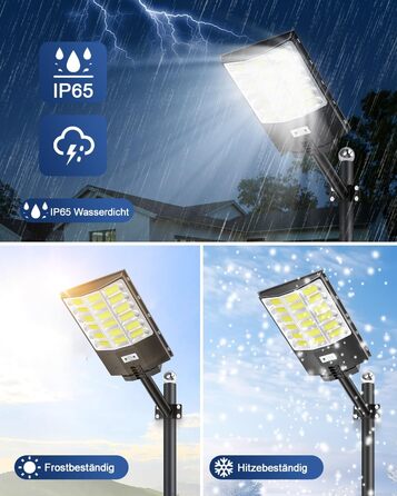 Вуличний сонячний LED світильник Sararoom 1000W з датчиком руху, 864LED, 6500K, IP65, з пультом, для саду, тераси, гаража, газону