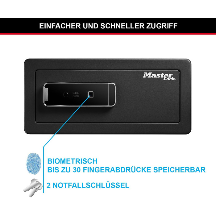 Master Lock Electronic Combination Safe - 11 Liter, Fingerprint Access