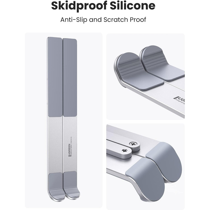 Підставка для ноутбука UGREEN з регулюванням висоти, алюміній, 5 рівнів, вентиляція, ергономічна, до 17.3 дюймів, сумісна з MacBook, Asus, Acer, HP, Dell