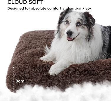 М'яке ліжко для собак BEDSURE великих порід - 104x69x8 см, миється, з антиковзним дном, коричневе