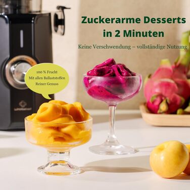 Шнекова соковижималка LINKChef Slow Juicer для овочів та фруктів, широкий завантажувальний отвір 115 мм, потужність 200 Вт, BPA-free, чорна